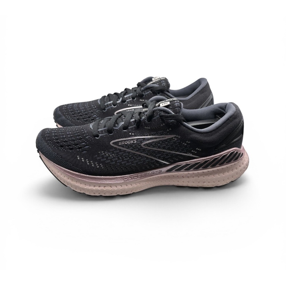 Brooks Womens Glycerin GTS 19 Running Shoes SZ 9.5 BLK/Metallic/Ombre Pink -1683